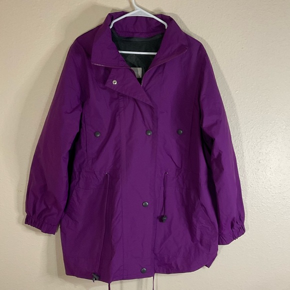 Woman Within Jackets & Blazers - Purple raincoat from Woman Within. Removable fleece lining.